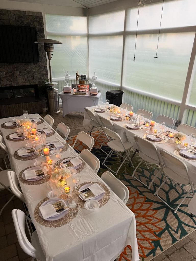 private hibachi chef in Warwick event setup
